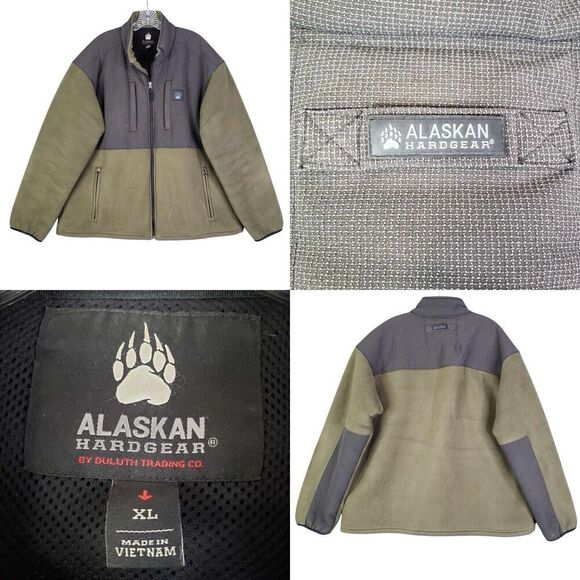 Alaskan Hardgear Duluth Jacket Men's XL Green Gray Outdoor Fleece Full Zip Heavy - Picture 1 of 12